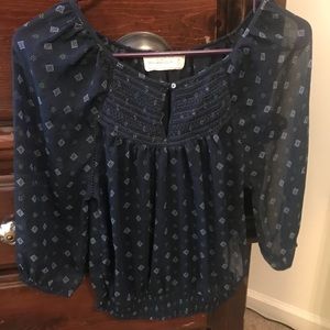 Women’s 3/4 sleeve blouse-see through XS
